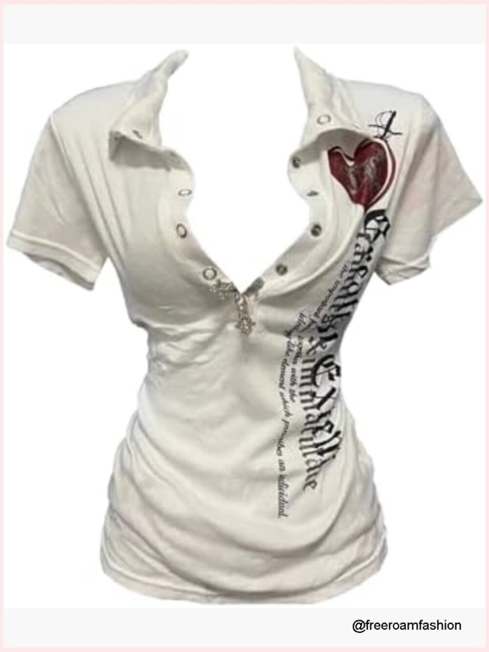 Vintage Y2K Letter Print Slim Fit T-Shirt Goth Punk Harajuku Streetwear